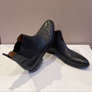 HUGO BOSS black leather Chelsea boots mens 7.5